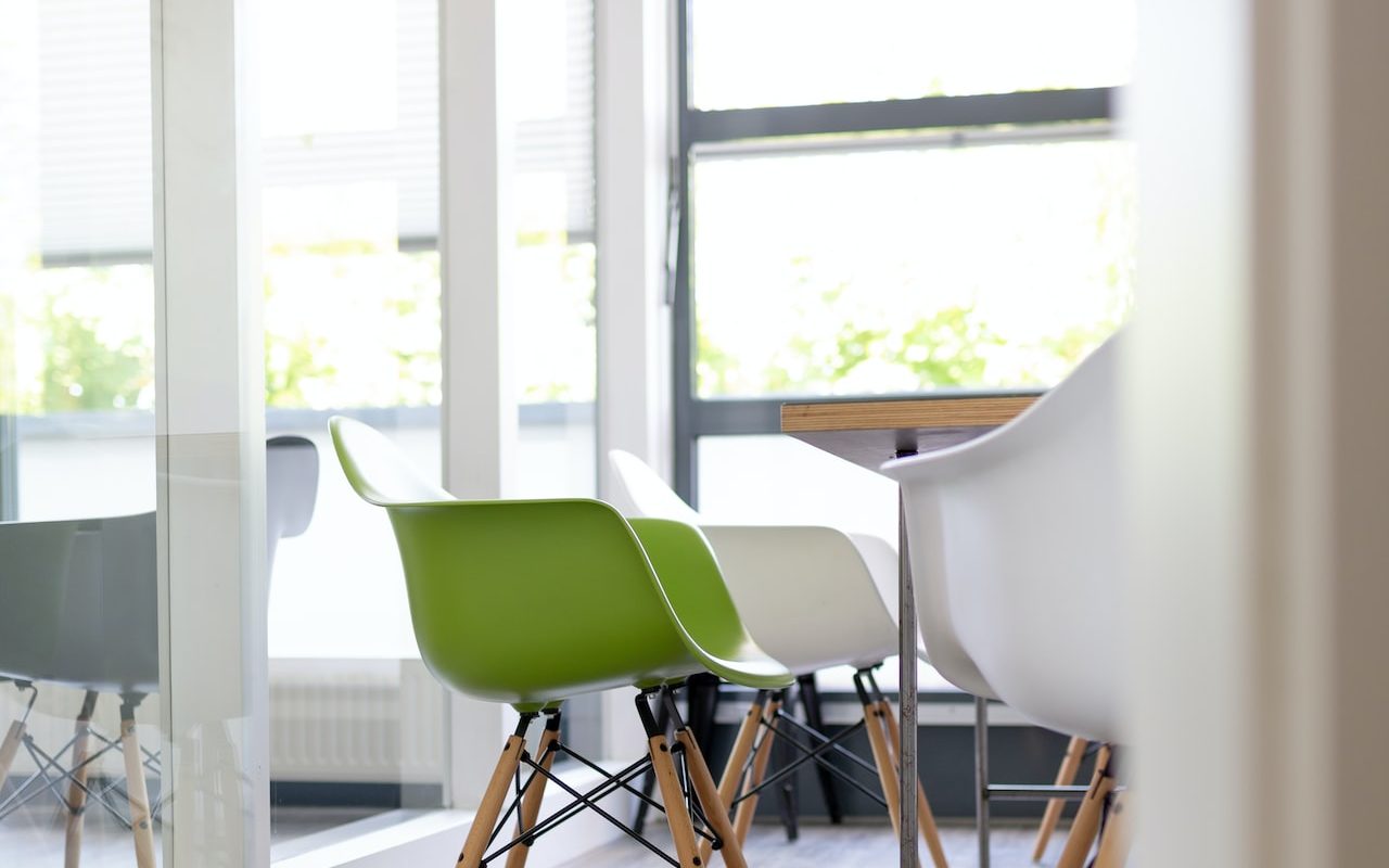 two chairs near the window